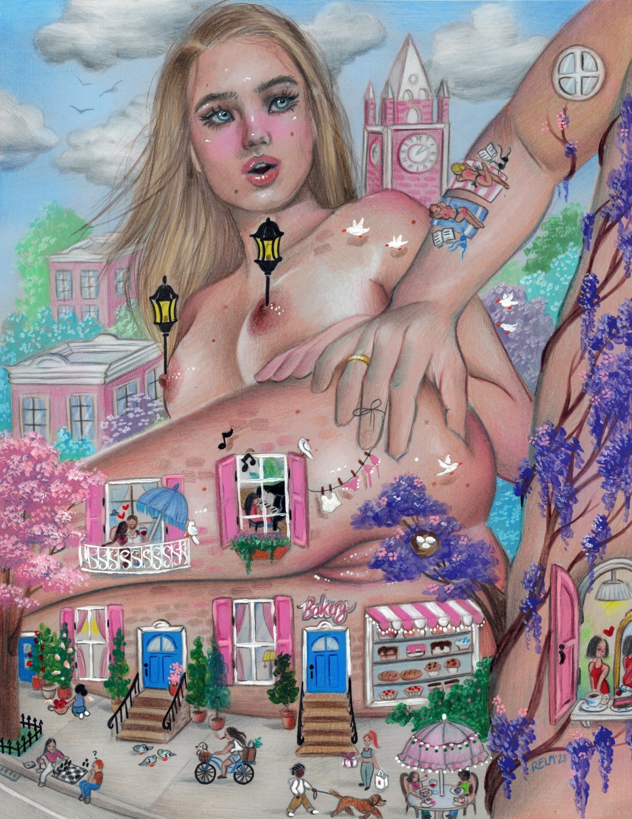 ‘Wisteria Lane’ pencils_acrylic on paper..jpg