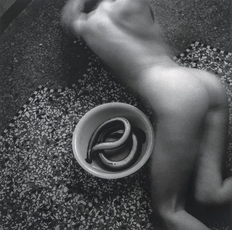 Francesca Woodman Eel, Venice, 1977.png