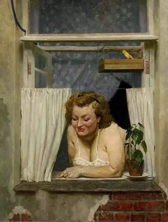 Geliy Korzhev - My neighbor from across the street (1956).jpg