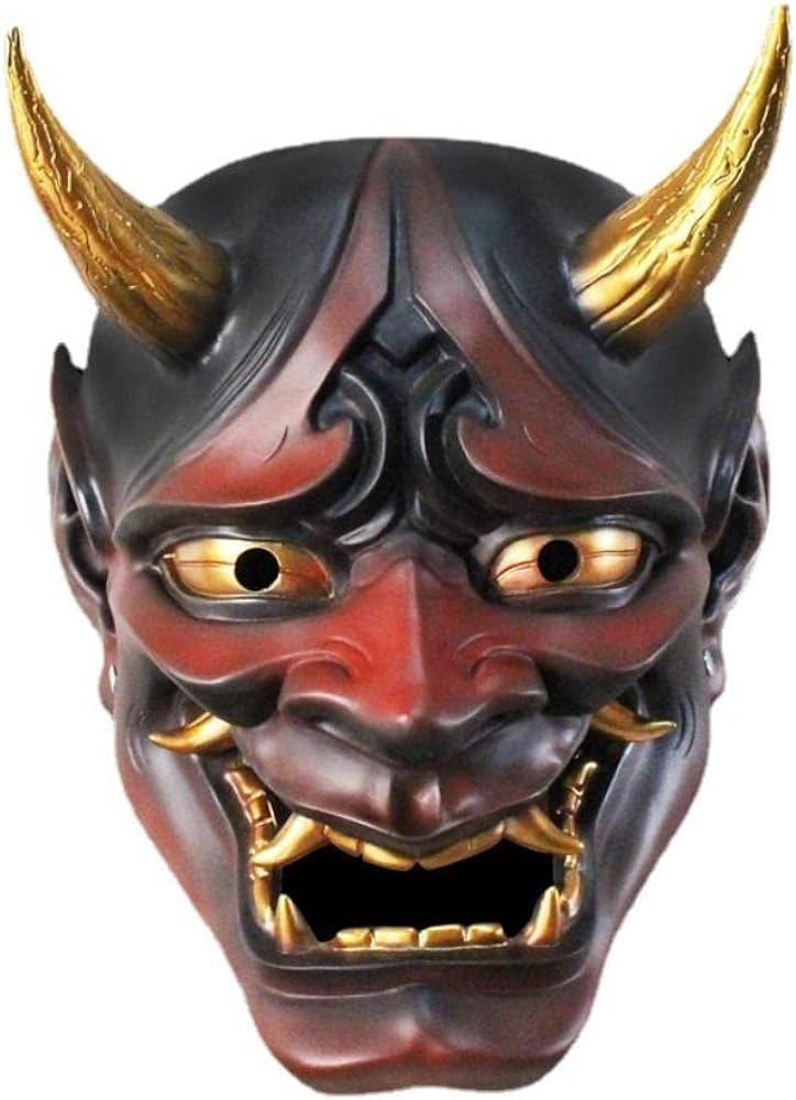 Máscara Kangmeile  Samurai Japonesa Hannya Oni Samurai🎭.jpg