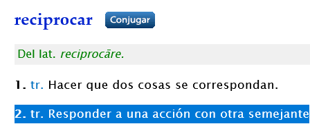 reciprocar Definición Diccionario de la lengua española RAE - ASALE.png