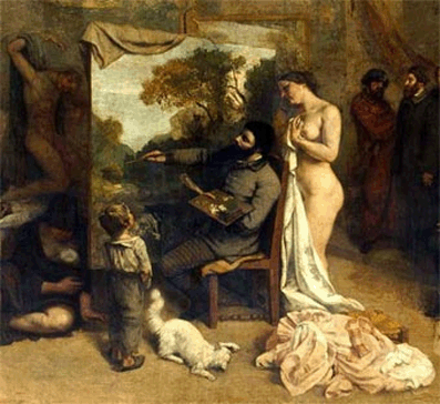 X el estudio del pintor 1855 Gustave Courbet.gif