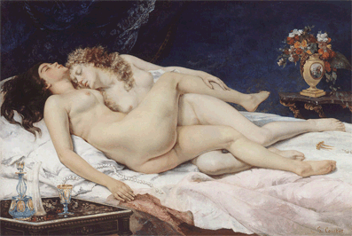 X el sueño 1866 Gustave courbet.gif
